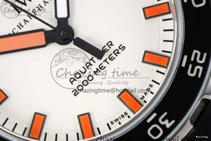 MIROTIME 0429 Aquatimer Automatic SS RSF 1:1 Best Edition White Orange Dial on Black Rubber Strap A Supportive 7069